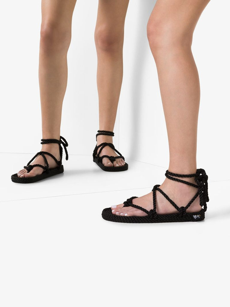 Black Romano Rope Sandals