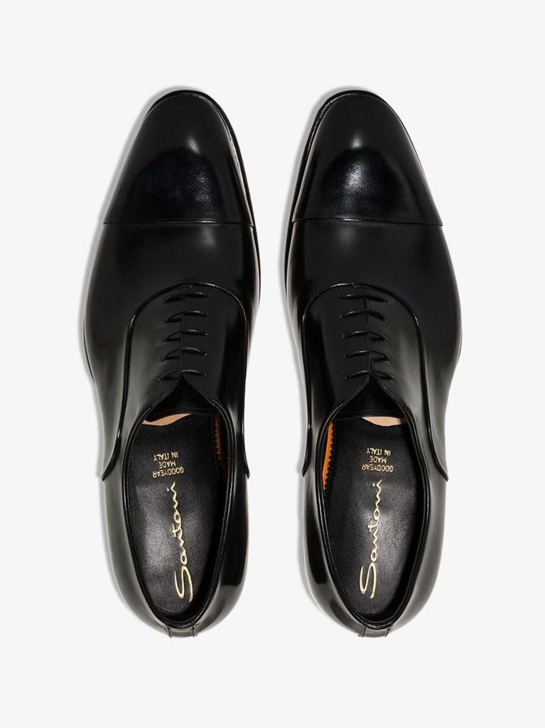 Black Classic Leather Oxford Shoes