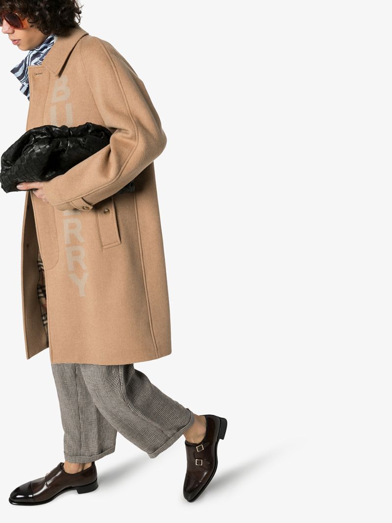 Brown Double Strap Leather Monk Shoes
