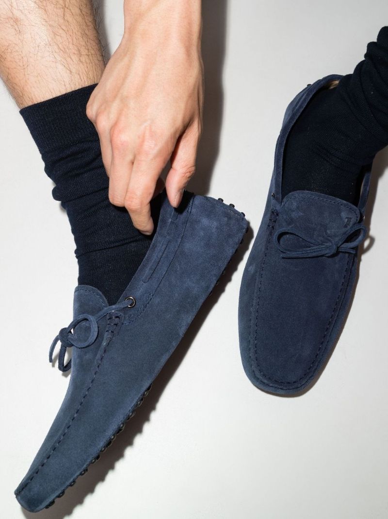 Blue Gommino Suede Driving Shoes