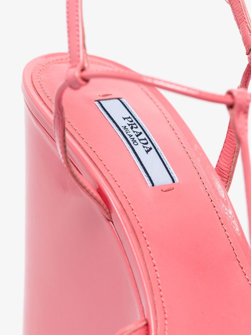 Pink 115 Patent Leather Wedge Pumps