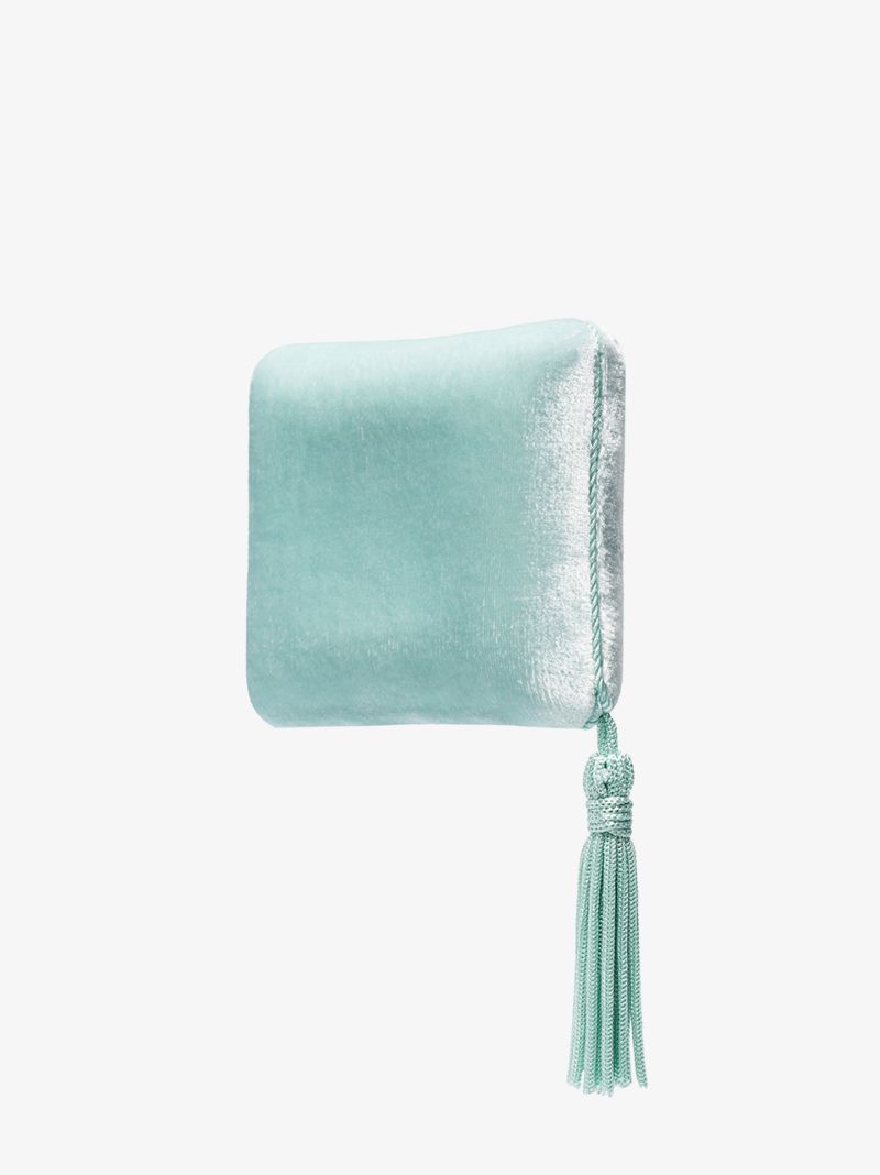 Light Blue Velvet Tassel Jewellery Box