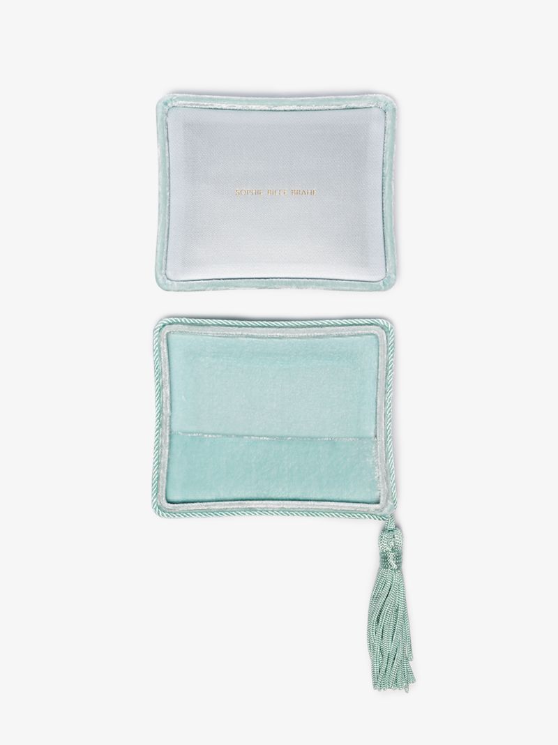 Light Blue Velvet Tassel Jewellery Box