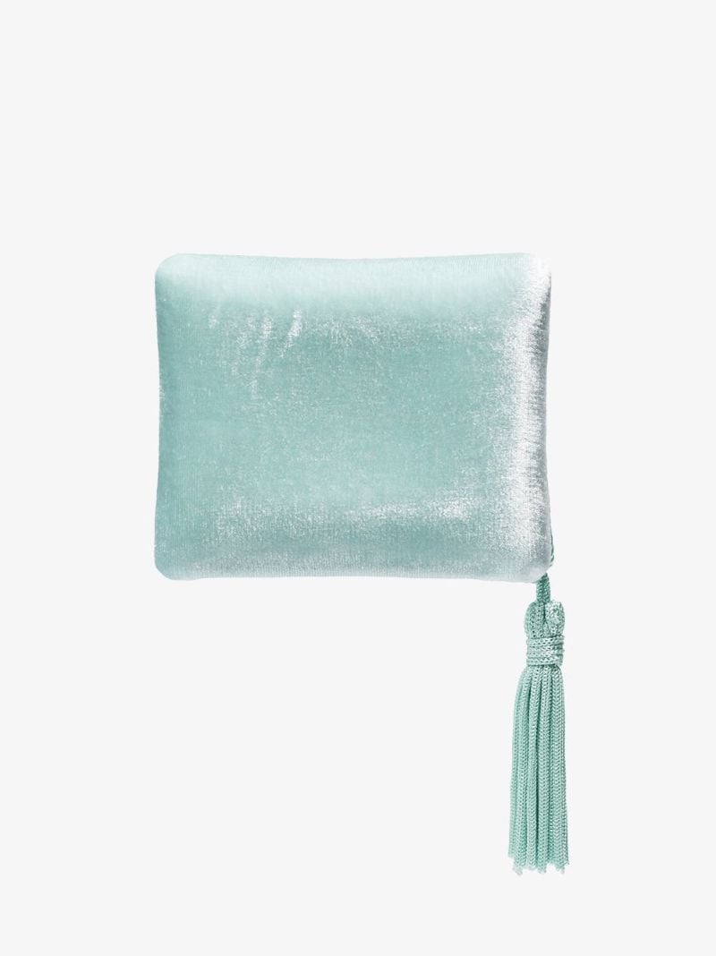 Light Blue Velvet Tassel Jewellery Box