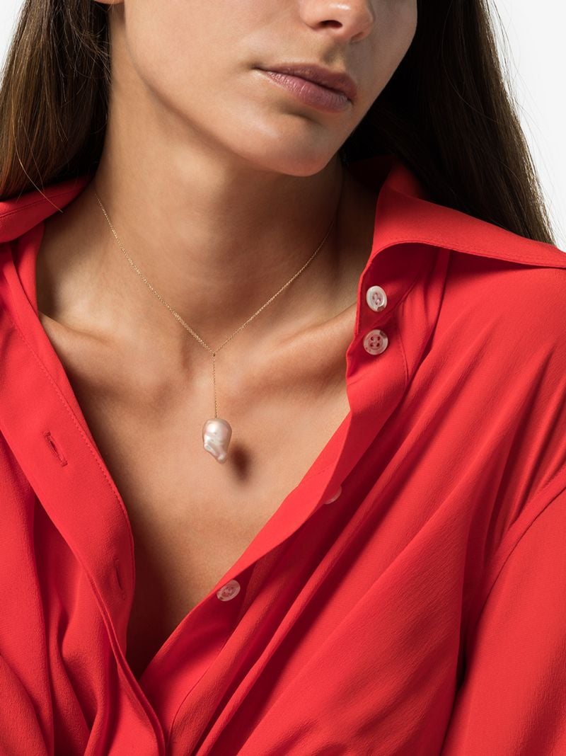 14k Yellow Gold Sirene Pearl Pendant Necklace
