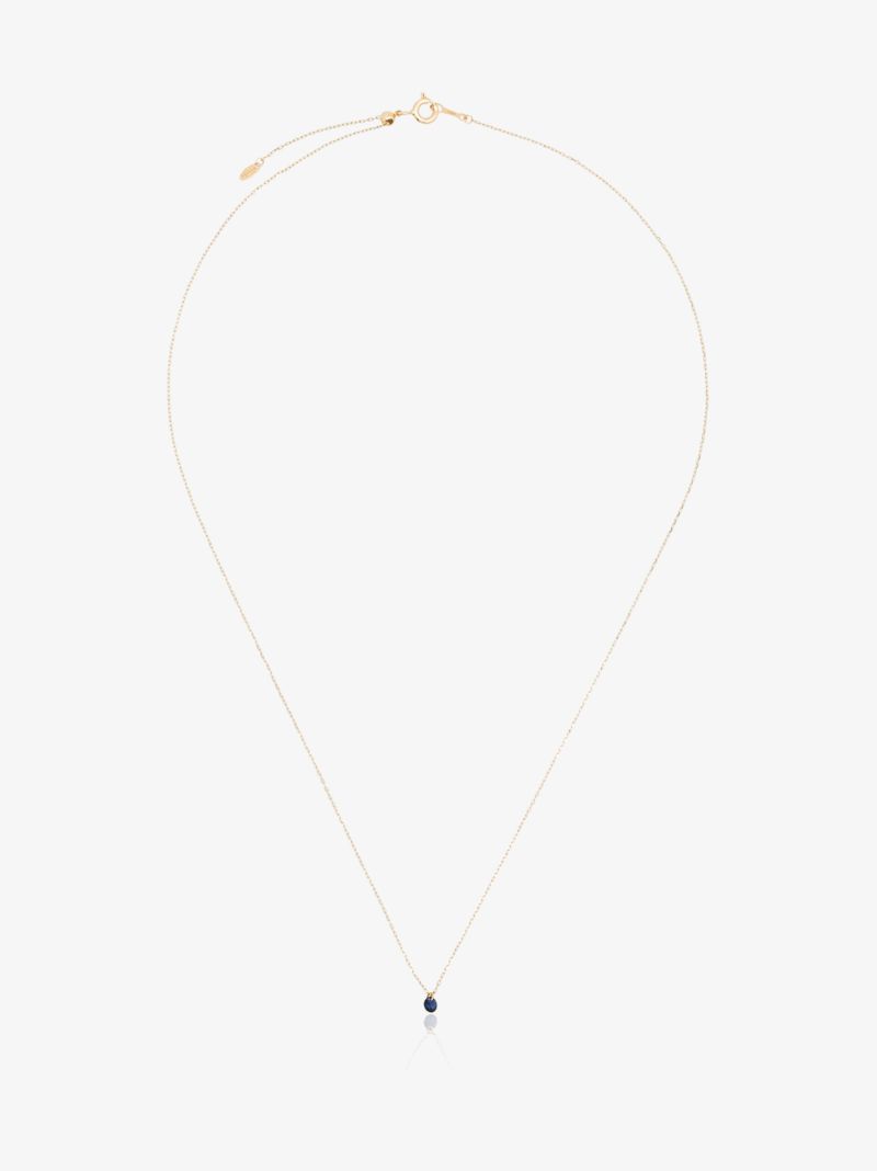 18kt Gold Blue Sapphire Necklace