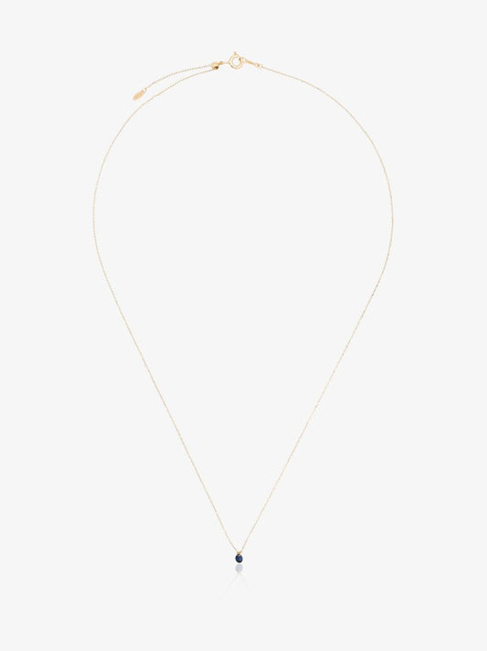 18kt Gold Blue Sapphire Necklace