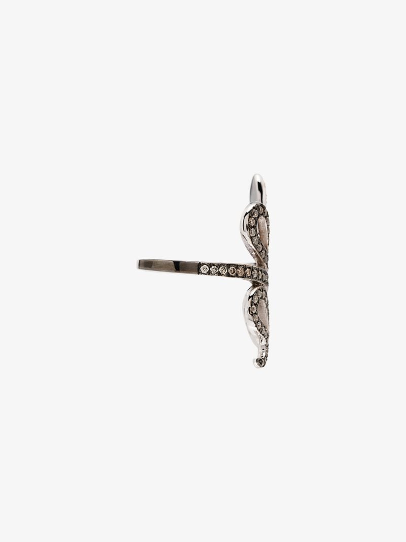 18k White Gold Diamond Snake Ring