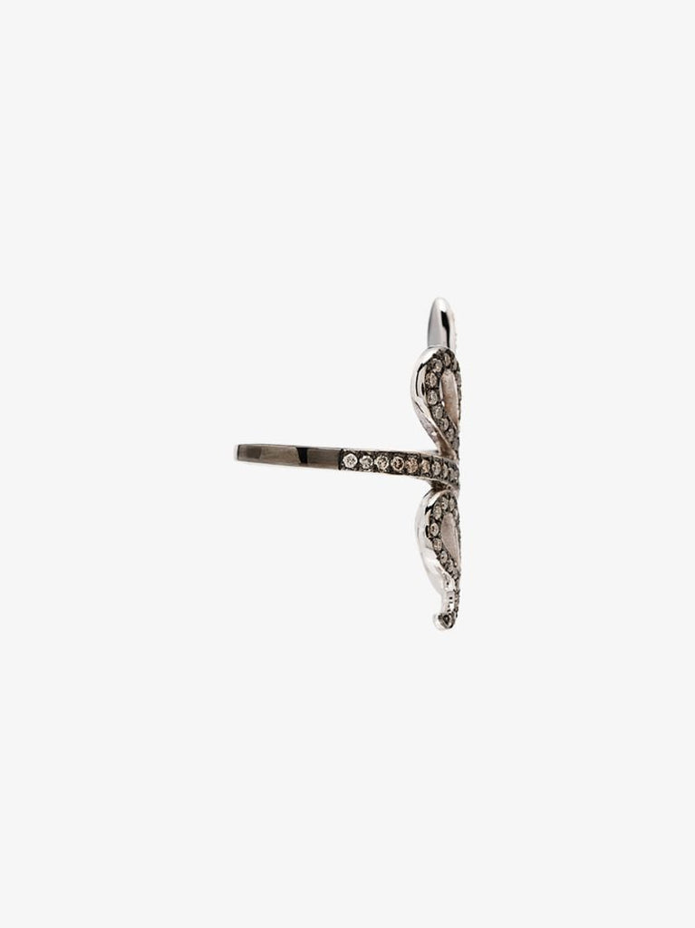18k White Gold Diamond Snake Ring