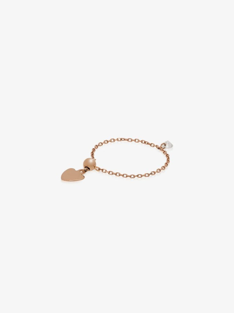 18k Rose Gold Diamond Chain Ring