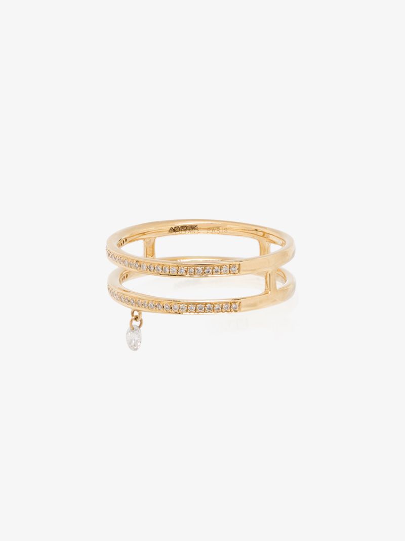18k Yellow Gold Zeus Double Band Diamond Ring
