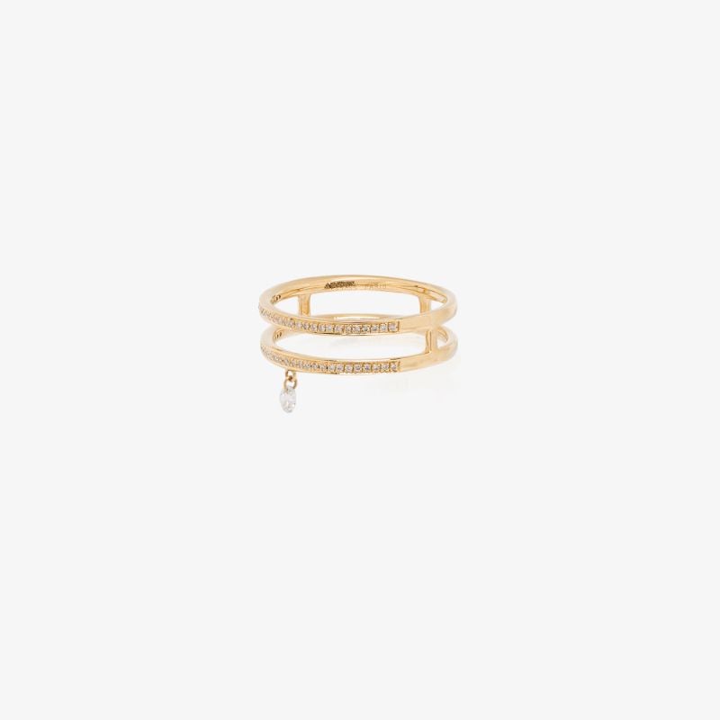 18k Yellow Gold Zeus Double Band Diamond Ring