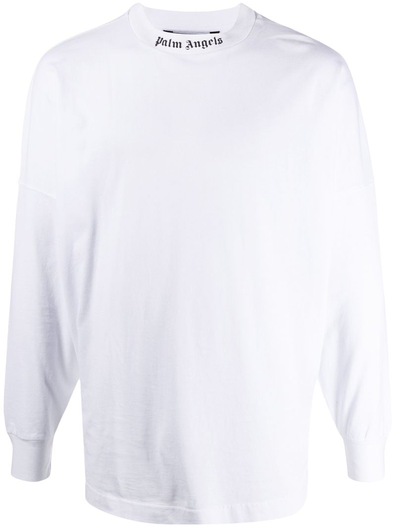 White Long-sleeve Cotton T-shirt