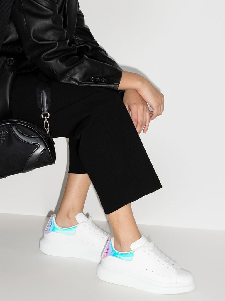 White and Holographic Oversized Sneakers
