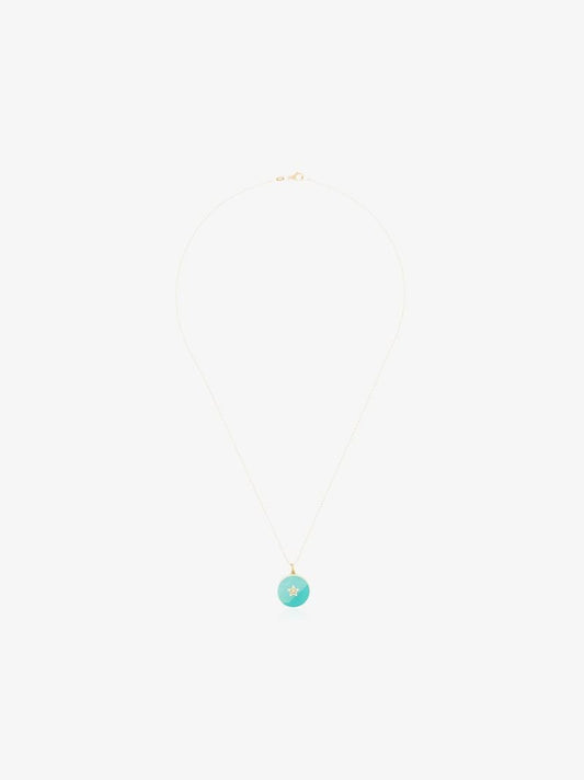 18k Yellow Gold Star Diamond Pendant Necklace