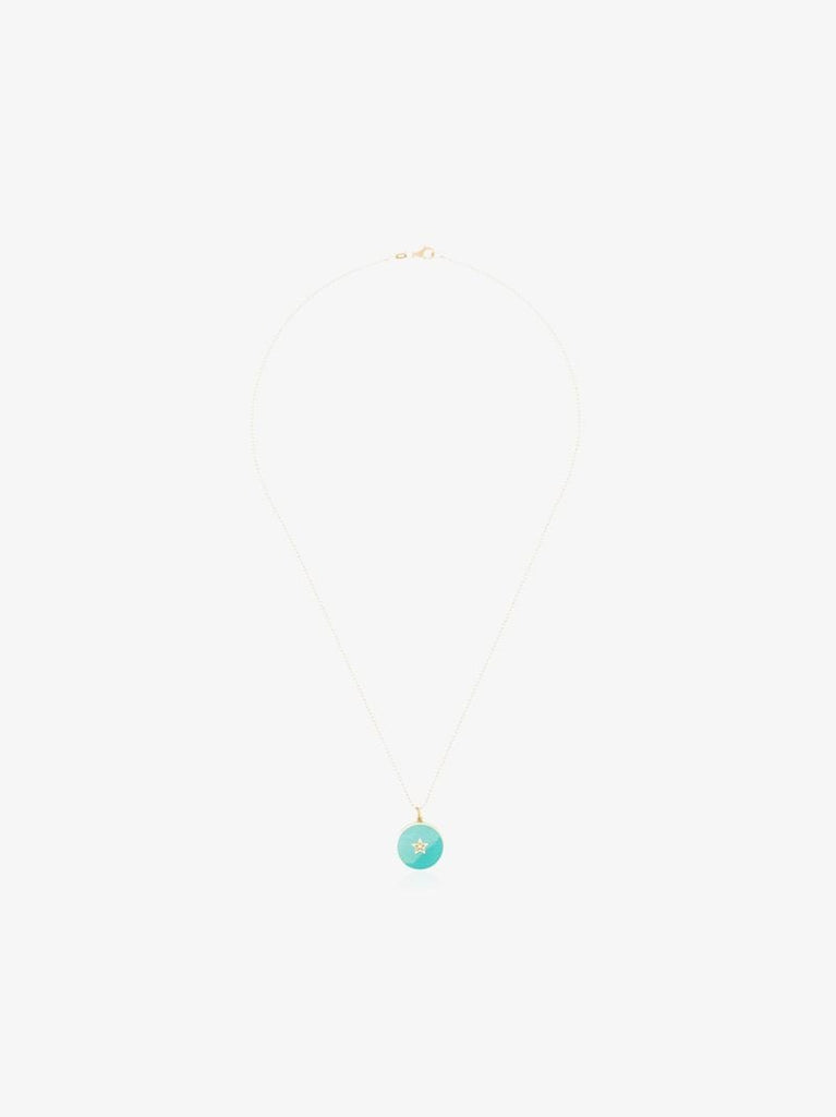 18k Yellow Gold Star Diamond Pendant Necklace