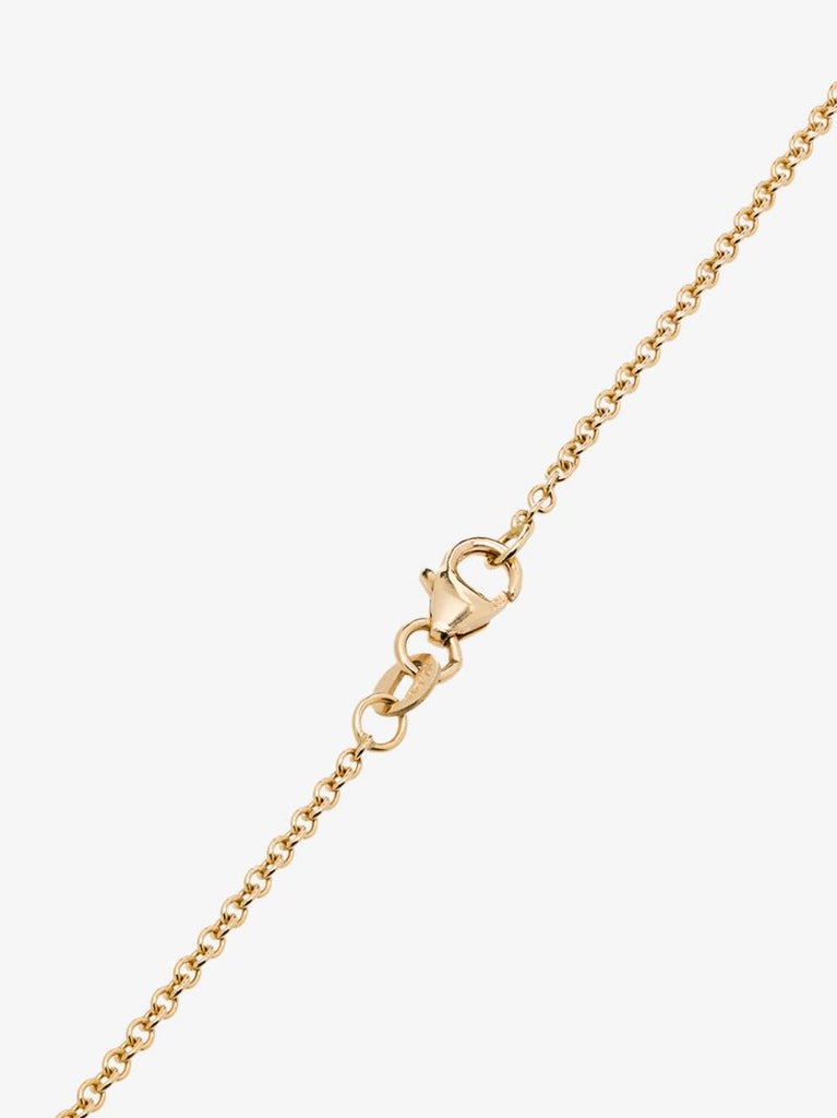 18k Yellow Gold Crescent Moon Diamond Pendant Necklace