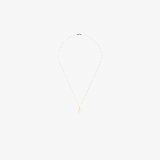 18k Yellow Gold Half Moon Diamond Necklace