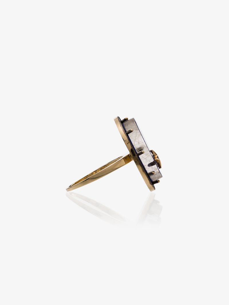 14k Yellow Gold Lapis Lazuli and Sapphire Ring