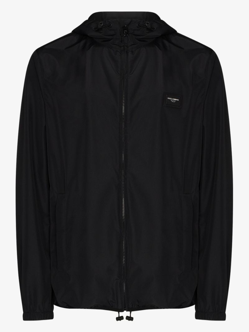 Logo Plaque Hooded Jacket