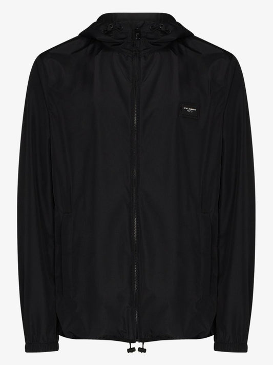 Logo Plaque Hooded Jacket