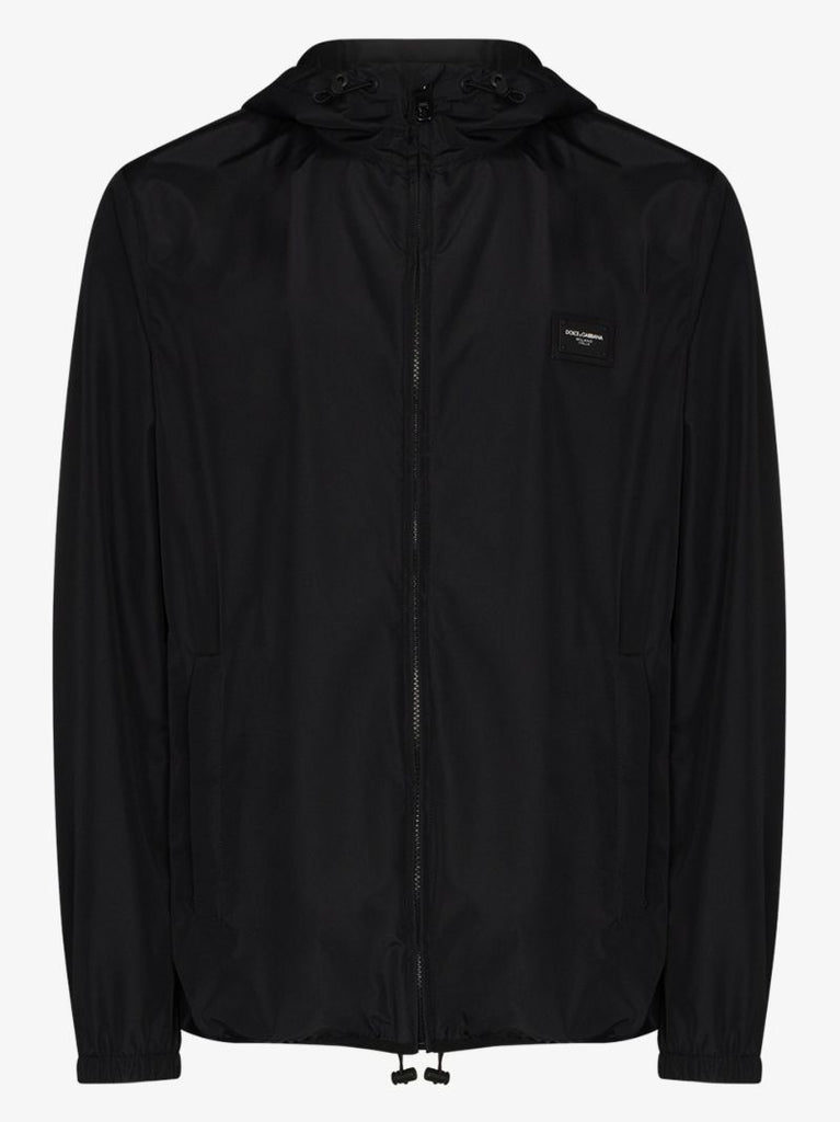 Logo Plaque Hooded Jacket