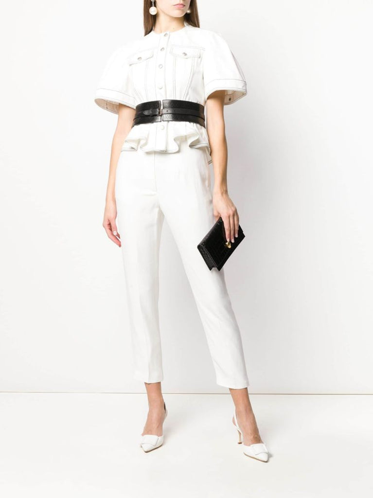 White High-waist Tailored Trousers
