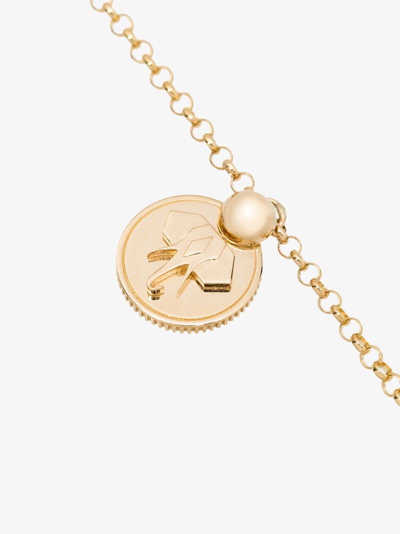 18k Yellow Gold Elephant Miniature Coin Charm Bracelet