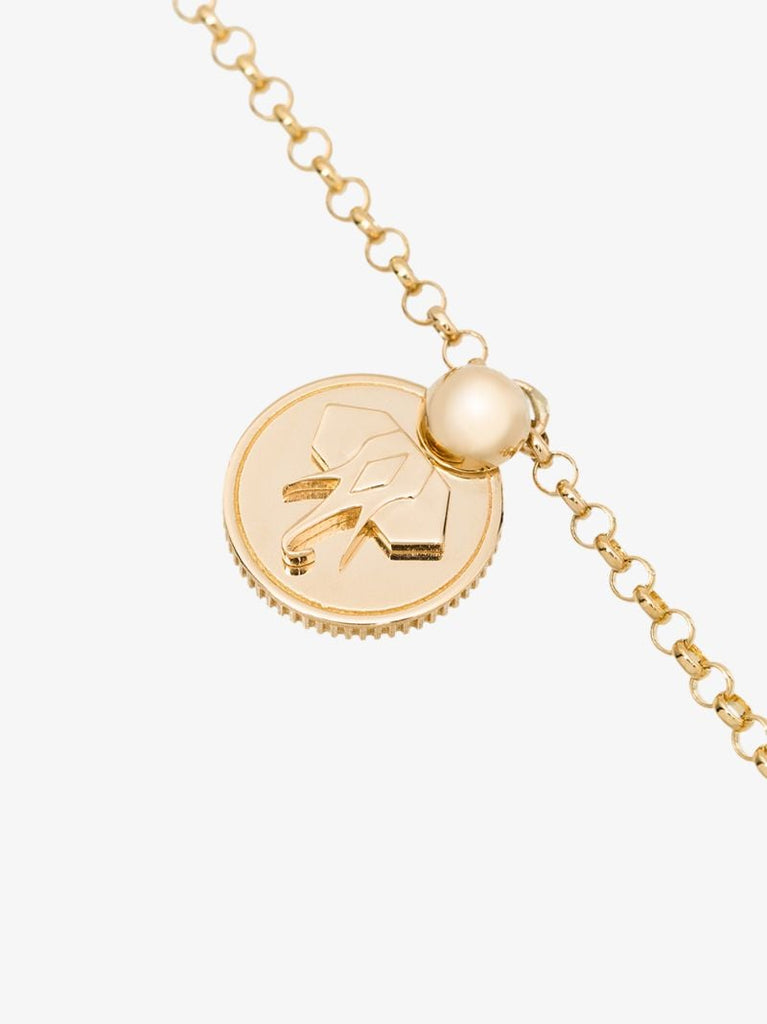 18k Yellow Gold Elephant Miniature Coin Charm Bracelet