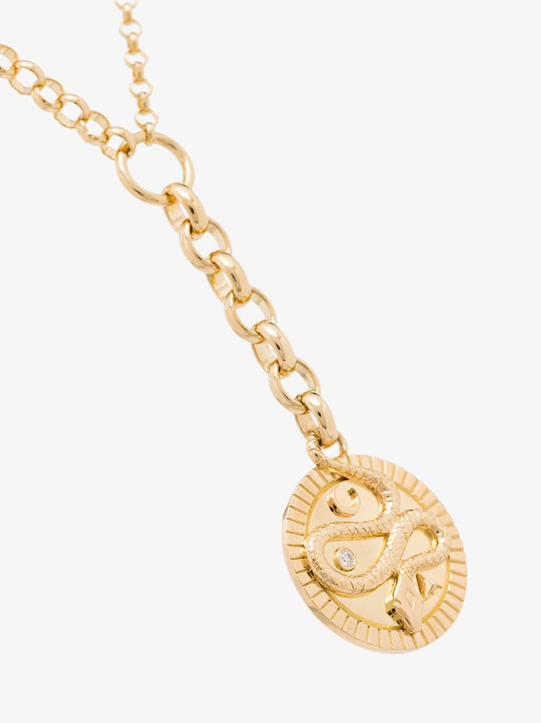 18k Yellow Gold Wholeness Medium Belcher Chain Diamond Necklace