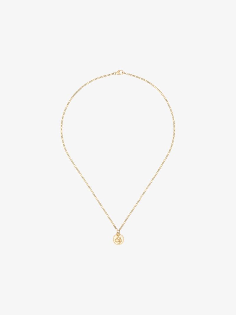 18k Yellow Gold Snake Miniature Coin Charm Necklace