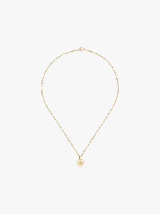 18k Yellow Gold Snake Miniature Coin Charm Necklace