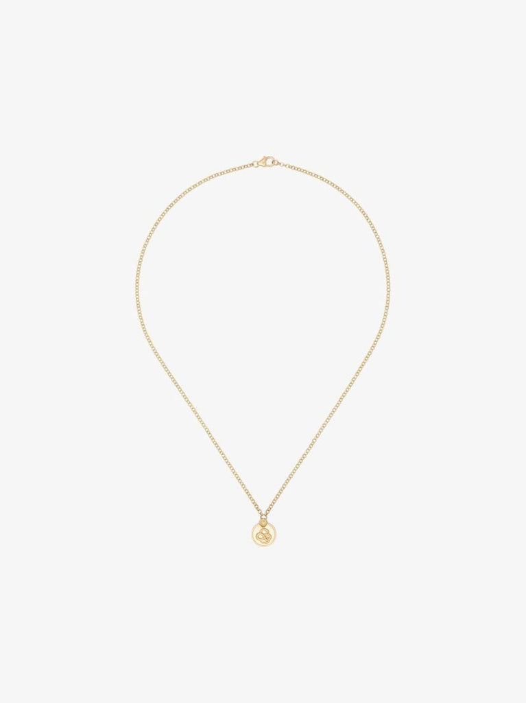 18k Yellow Gold Snake Miniature Coin Charm Necklace