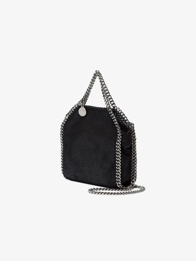 Black Falabella Tiny Faux Leather Cross Body Bag