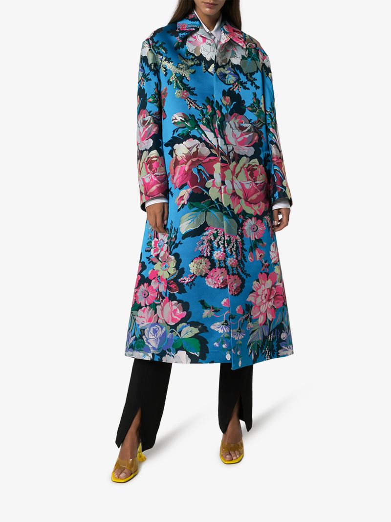 Ruberta Floral Jacquard Coat