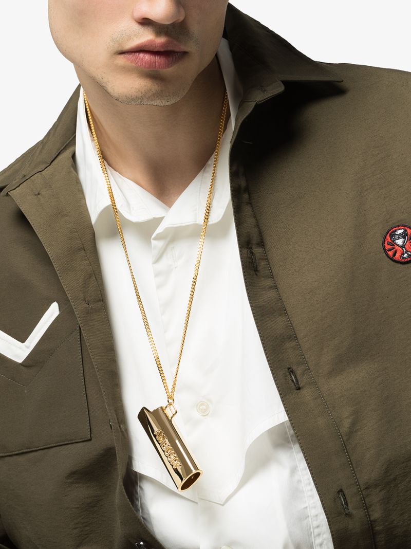 Gold Tone Lighter Case Necklace