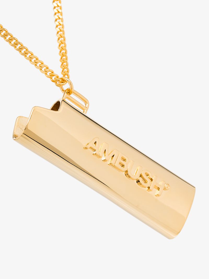 Gold Tone Lighter Case Necklace