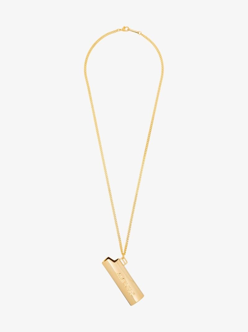 Gold Tone Lighter Case Necklace