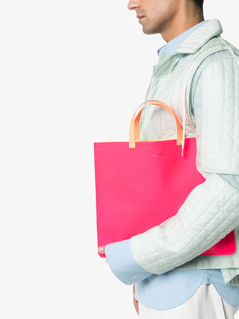 Multicoloured Colour Block Leather Tote Bag