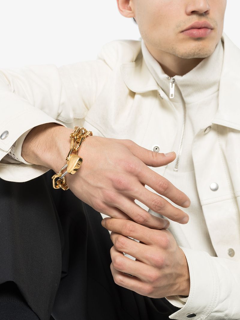 Gold-plated Heart Padlock Bracelet