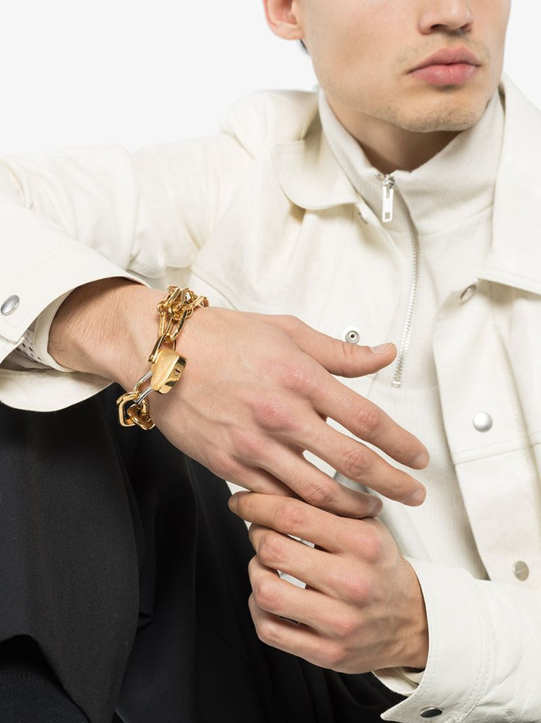 Gold-plated Heart Padlock Bracelet
