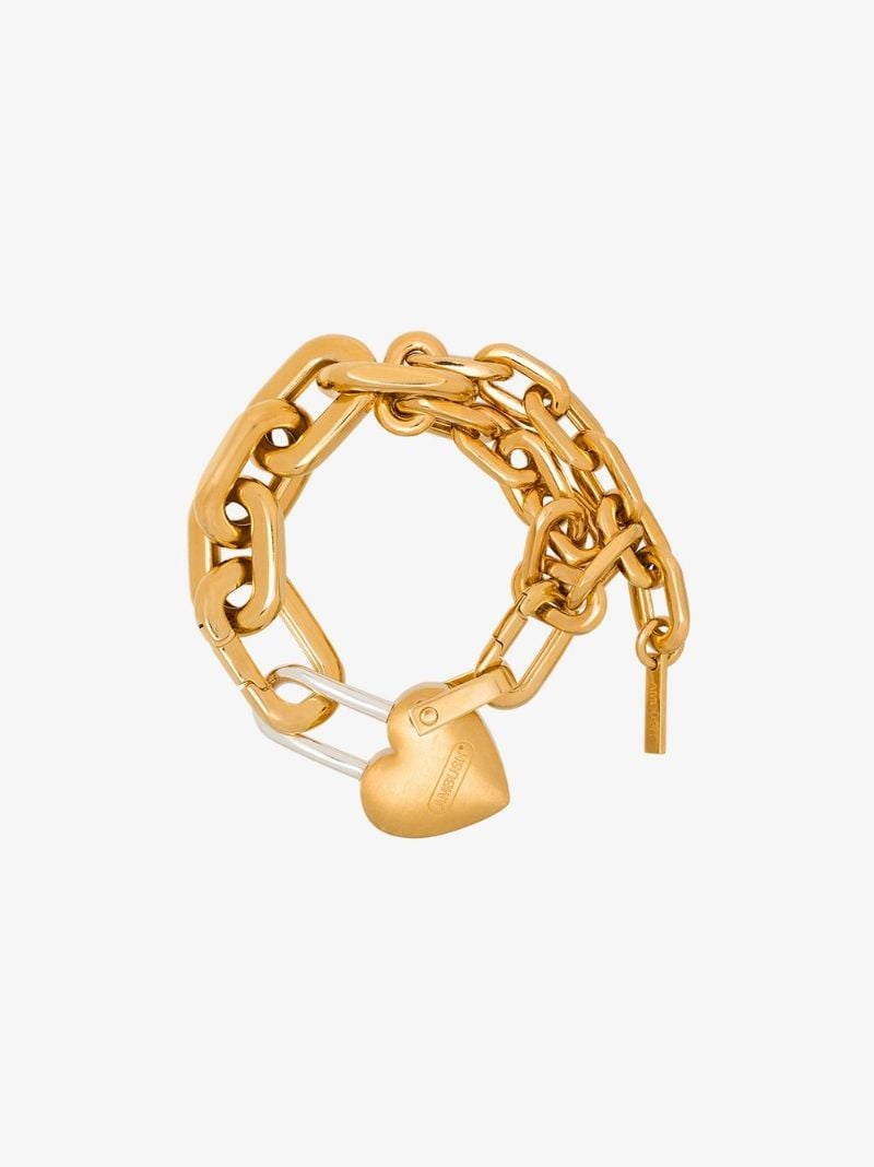 Gold-plated Heart Padlock Bracelet