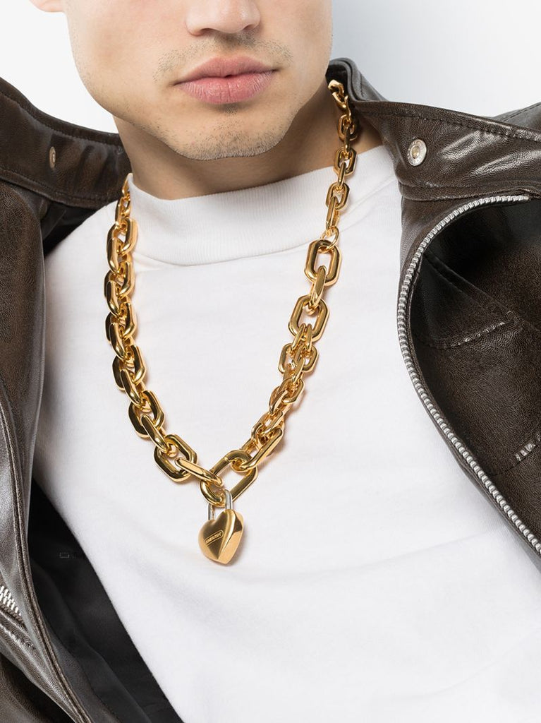 Gold-plated Heart Padlock Necklace