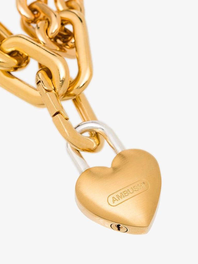 Gold-plated Heart Padlock Necklace