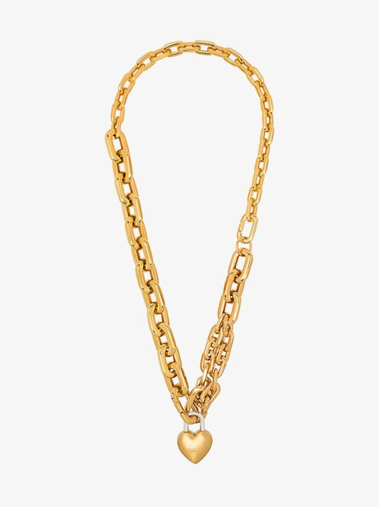 Gold-plated Heart Padlock Necklace
