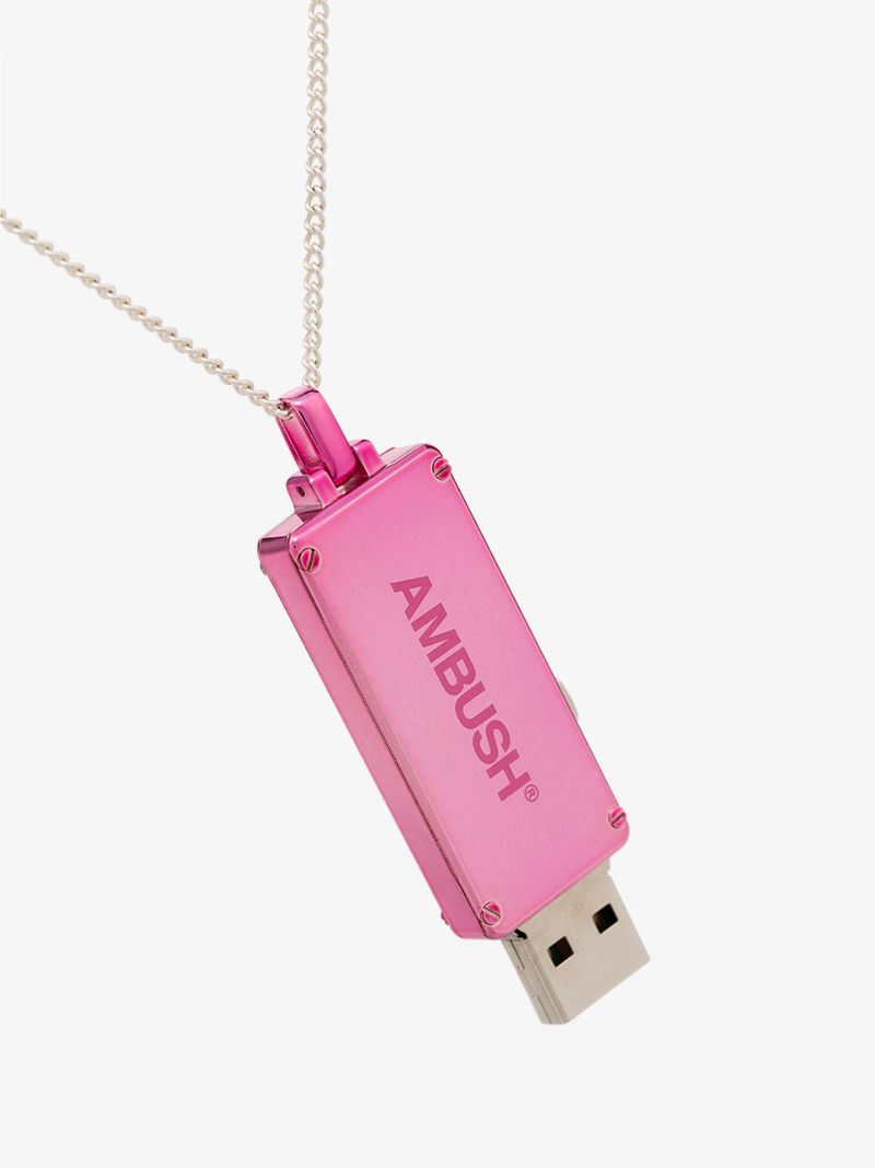 Sterling Silver Usb Pendant Necklace