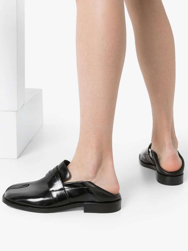Black Tabi Patent Leather Loafers