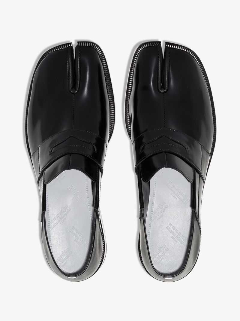 Black Tabi Patent Leather Loafers