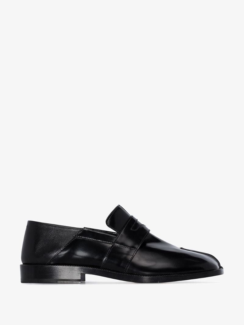 Black Tabi Patent Leather Loafers