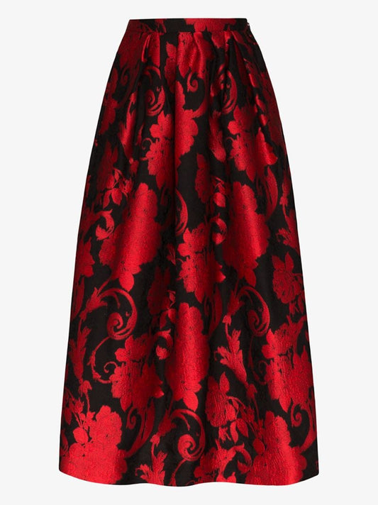 Soni Floral Jacquard Midi Skirt